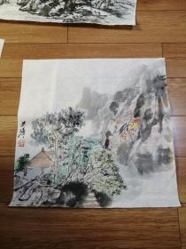 陕西宝鸡著名画家洪涛国画山水小品