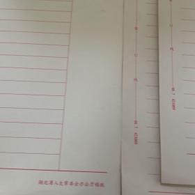 空白信纸   湖北省人大常务委员会办公厅稿纸三本