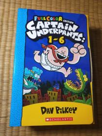 英文原版漫画【6册】盒装Captain Underpants #1-6 Color Edition 内裤超人1-6册 彩色版平装绘本 8-12岁儿童章节桥梁漫画故事书