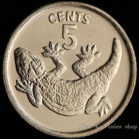壁虎 基里巴斯5分硬币 1979年 20mm 全新