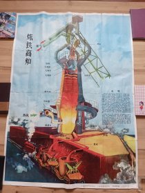 炼铁高炉<尺寸:宽77Cm、高108Cm，1972年东方红印刷厂印刷>