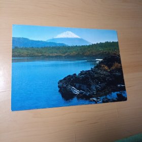 日本明信片–富士山下·溶岩石