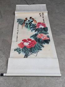 拆迁收到著名画家手绘《春雨潇潇富贵神仙图》一幅，画工一流，品相如图，画心尺寸1.3米/72厘米，包老保真！