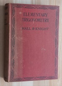 英文书 Elementary Trigonometry by Henry Sinclair Hall (Author)