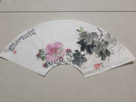 汤祖堃扇面《芙蓉》