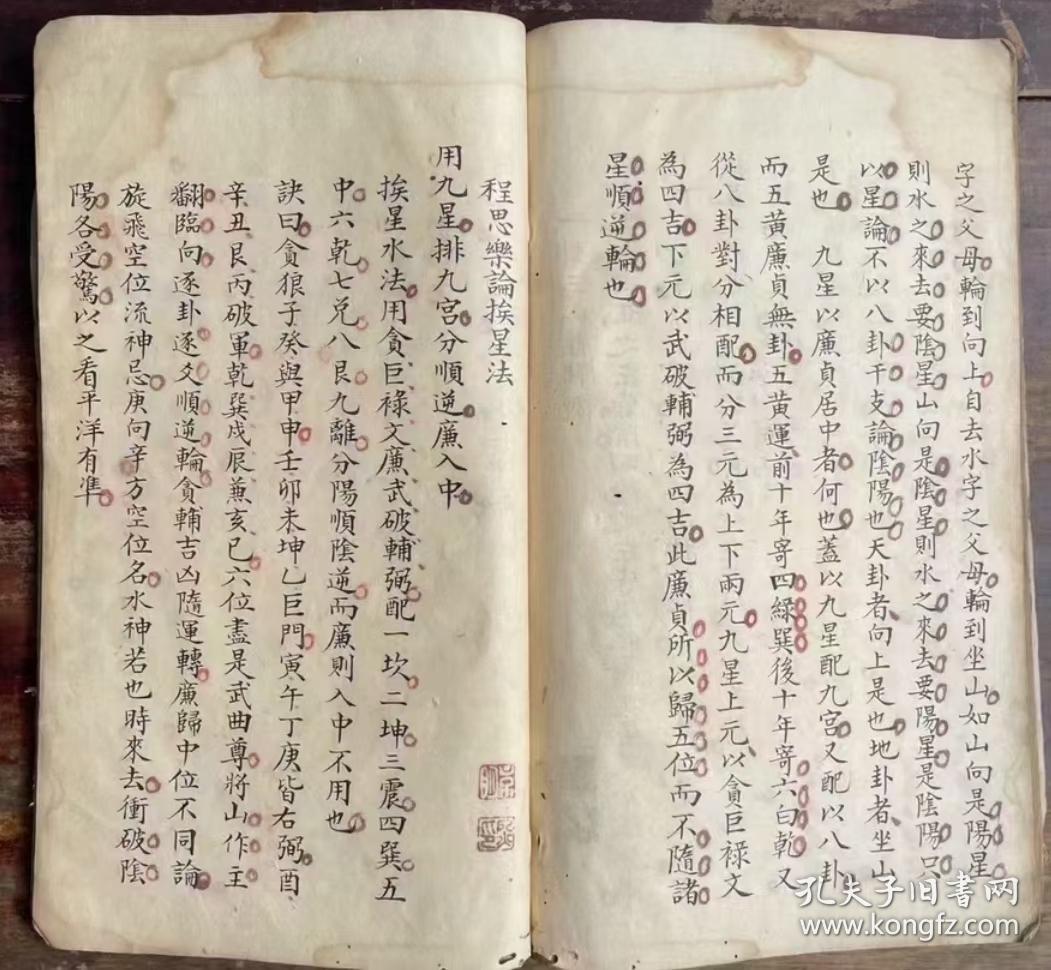 《道光抄本玉函天机秘诀》56个筒子页110面，简介：天玉经外传，八卦先后天体用说，九宫元运，老少阴阳相配图，阴阳同行图，天心正运图，无极子挨星图，挨星配卦图，二十四起星图，杨盤作用论，一卦三山阴阳说，挨星法论，河图洛书，太极河图，先后天相见破例，千金口诀，醒心篇，元空正运等