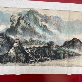 卢开祥绘画作品   有稍许折痕 品相总体完好  1988年画深秋云水洞山下