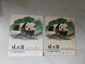 老练习簿彩面抄  熊猫2本