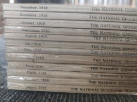 National Geographic 国家地理杂志英文版1918年1-12月全年12期合售
