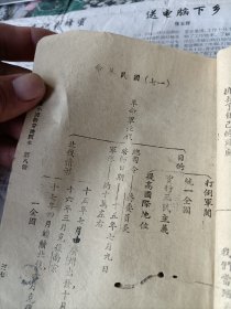 安徽省抗战资料，民国三十四年中国文化服务社安徽南部分社，屯溪隆阜双渠口印刷，皖南第一版教科书《初级小学国语常识课本》第八册。土纸印本。