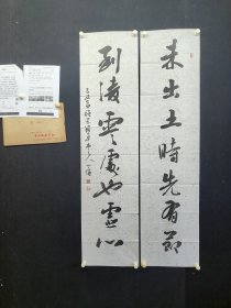 丁谦，136*34*2厘米，字浩文，斋号万籁草堂，1958年生，河南周口人。中国书法家协会理事，中国硬笔书法协会副主席，中国文化艺术界慈善志愿者主席团主席。书法作品先后十多次荣获国际、国内大赛一等奖、金奖，曾搭载神舟九号载人宇宙飞船一起遨游太空。