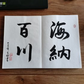 8开大本精品连环画名家毛笔书法册页：《海上名家书法集》 (册页长35厘米，宽25厘米)