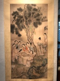 陈枚.99*49cm，仕女镜心
陈枚(?～1864)，字简甫，号琴山，清朝官员，坊子区荆山洼镇东房仕村人。清朝进士，军功赏戴花翎，钦加布政使，衔通奉大夫。