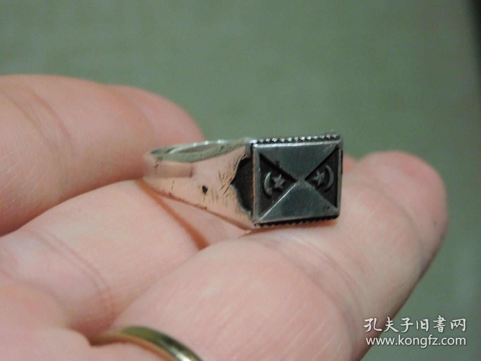 J3【复刻】 民国时期老款经典星月银戒指