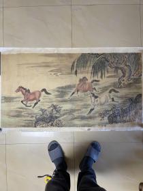 马图 马画 字画 纯手绘 国画 横幅 作品