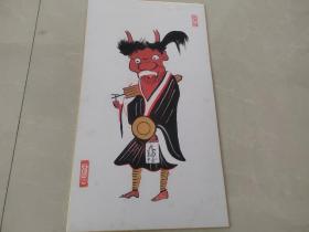 回购古美术 手绘画一幅《鬼寒念佛》48cmx27.3cm