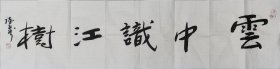 中国书画家协会理事董鸿洲 字，德泉，书法作品《云中識江樹》软片四尺对开138*34，宣低价放漏