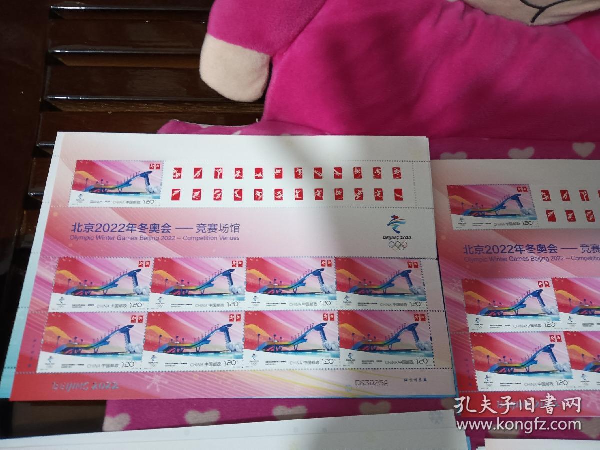 冬奥会竞赛场馆邮票撕口大版四版全同号