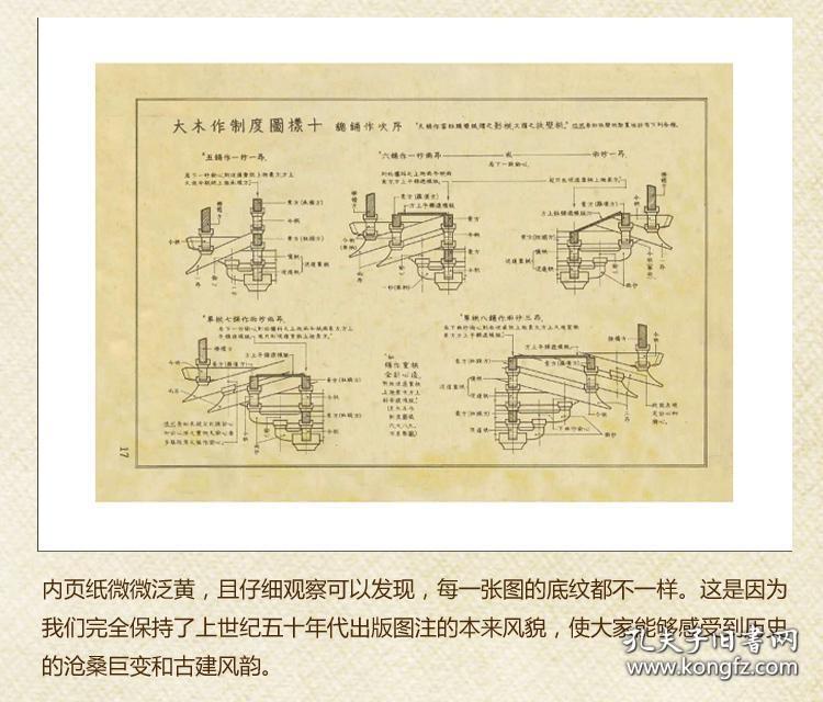 宋营造法式图注 大量梁思成研究营造法式的图片注释 根据民国时期版本放大影印 活页方便拓 大八开