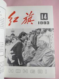 红旗（杂志）麻面精装1983年1-24期上下两册合售