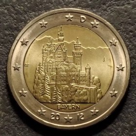 德国2012年新天鹅堡2欧元硬币 单枚价格