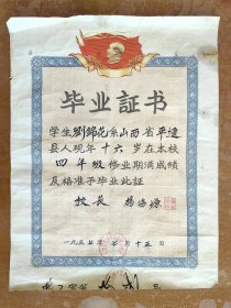 1957年山西平遥县毕业证书