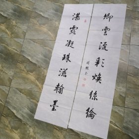 张国栋 书法作品 对联   软片 见图  书法字画类