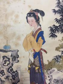 清代著名画家王均仕女画作品《拜月图》风格跟绘画题材有关 看好看懂看真再拍