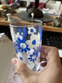 日本回流 茶道具 茶具 酒具 杂项 小件一组 低出 不包邮 注意看图 琉璃 玻璃杯 5 酒杯 5 九谷烧 青花 多角 有冲线 30