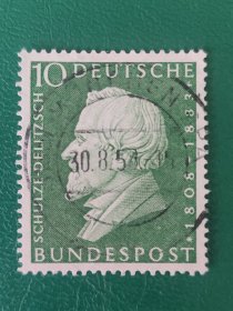 德国邮票 西德1958年德国合作协会缔造者 德里奇诞生150周年 1全销