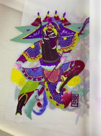 中国民间剪纸 三国人物 点色剪纸(超大剪纸·一盒10张)