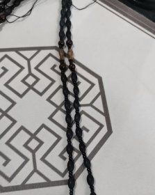 天然黑曜石桶珠6x 8毫米手工编织吊坠项链绳长款毛衣饰品配件！
