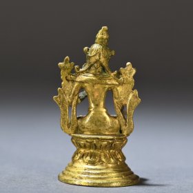 旧藏 铜鎏金藏传观音摆件