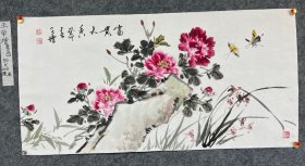 国画小写意花鸟精品牡丹 《富贵天香》癸卯年(2023年)王学增,号:雪峰轩;现任:中国昊业书画研究院副院长、中国国际书画研究院理事理事、河北美协会员。 (画工精细)这种贵气文人气的写意画很难见了。最近清库 价格超低