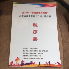 2017年“中国体育彩票杯”山东省武术套路（乙组）锦标赛秩序册