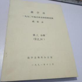 盐亭县 1990年地名补查和资料更新成果表（第三分册 金孔区）