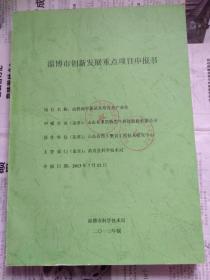 淄博市创新发展重点项目申报书