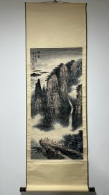 童乃寿 山水画 立轴 画芯尺寸93//44厘米！