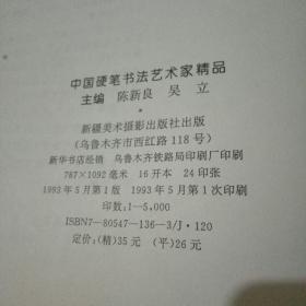 中国硬笔书法艺术家精品（沈鹏题签、沈鸿根等480人书法、请阅详细描述、16开376页）