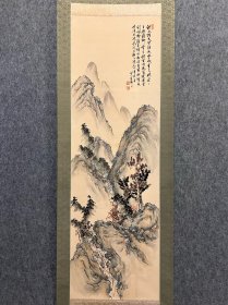 古筆山水图【西野耕正】 
1884〜1976（明治十七~昭和五十一）93岁° 福岛县生人。早年到中国旅居达30年之久 初师中国 艺术大师吴昌硕，并对其诗书画印深有研究，后转师笠 井竹亭。日本侵华期间居吉林市。作品《梅花》曾献于伪 满洲国总理大臣郑孝胥