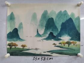 老画家家中流出的水彩画6～个别有款自识（尺寸见图）