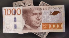 全新瑞典1000克朗纸币