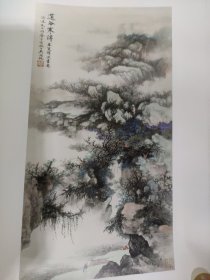 散页美术资料（印刷品）———书画-————鱼乐图【汪亚尘】，临唐寅丝瓜，邃谷寒潭图及局部放大【吴湖帆】1942，