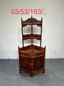 精品旧藏黄花梨木角柜，全榫卯结构，打磨光滑，细腻温润，包浆醇厚，珍藏之使用佳品，规格尺寸:直径63厘米，高163厘米，
