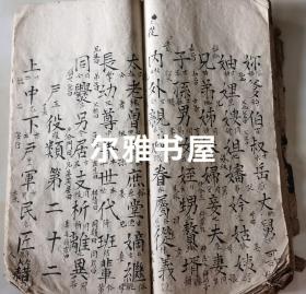 线装手抄大开本《重订方言撩注杂字》分二十五类杂字