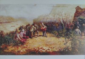 八路军东渡黄河（彦涵画作）明信片1张