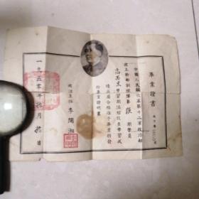 1950年政工干部训练队第六期学员毕业证书