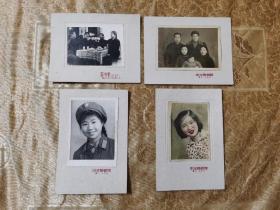 镇江中华照相馆老照片4张（带卡纸）。