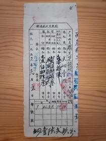 1953年（西昌县）农业税收据