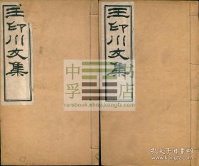 【罕见、山西忻州文献、原装原签】《王印川文集初刻》二卷二册全